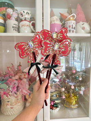 Christmas Bow Wand