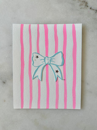 Stripe Star Bow Original Painting - 004 - 8x10