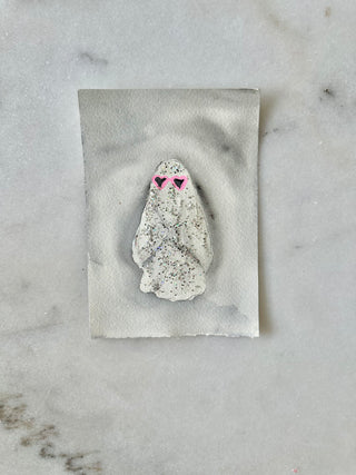 Glitter Ghost 002 - Halloween - Original Painting - 5x7
