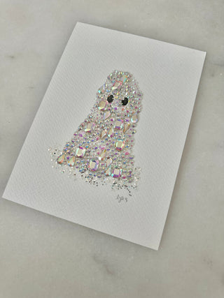 Crystal Ghost 003 - Halloween - Embellished Painting - 5x7