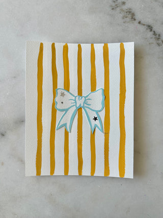 Stripe Star Bow Original Painting - 001 - 8x10