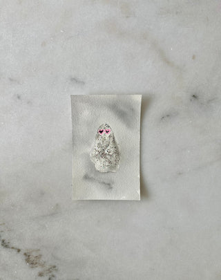 Glitter Ghost 004 - Halloween - Original Painting - 4x6