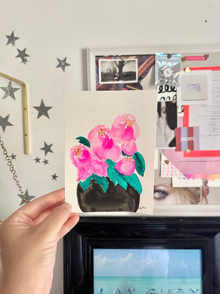 LGD Peony in Black Vase 5x7