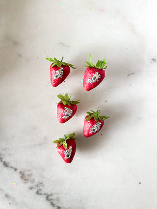 Faux - Glitter Strawberries