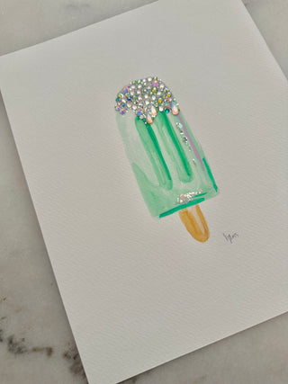 Popsicle 001 - Embellished Painting - 8x10