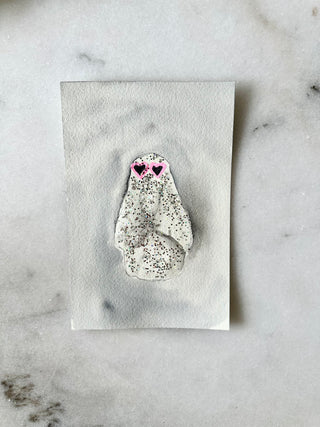Glitter Ghost 003 - Halloween - Original Painting - 5x7