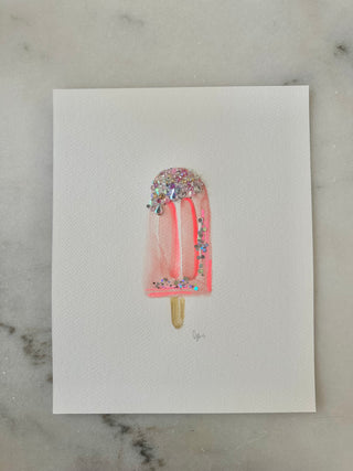 Popsicle 005 - Embellished Painting - 8x10
