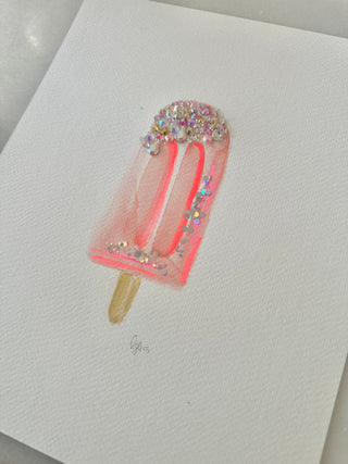 Popsicle 005 - Embellished Painting - 8x10