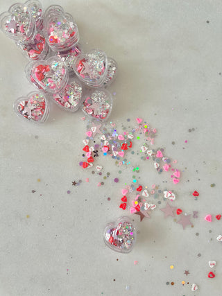 NEW! - Mini Embelished Acrylic Heart + Confetti