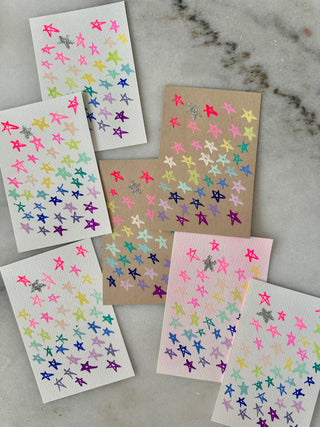 005 - Rainbow Stars  - Original Panting - 4x6