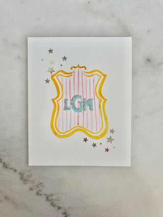 CUSTOM Monogram Crest - 008 - Original Painting - 8x10