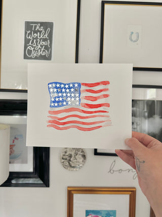 Flag 002 - 2025 - 4th of July - Original Painting - 10x8