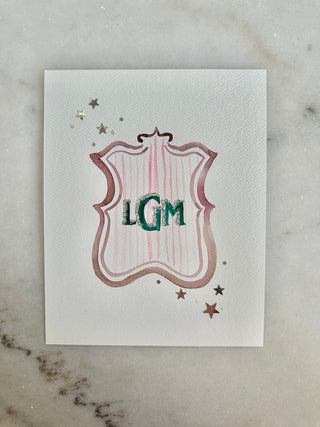 CUSTOM Monogram Crest - 009 - Original Painting - 8x10