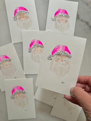 Pink Santa - Original Painting - 4x6,5x7 or 8x10