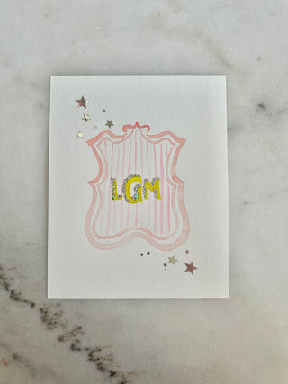 CUSTOM Monogram Crest - 010 - Original Painting - 8x10