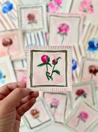 Floral 011 - Original Painting - 3.75x4
