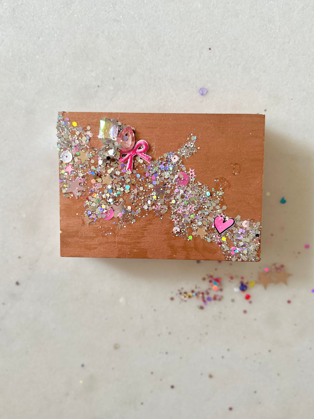 Wooden Confetti Storage Box Lauren Glass Designs