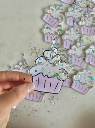 cupcake birthday decor make a wish confetti sparkle 