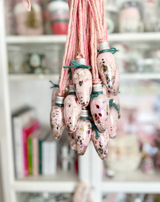 Confetti Christmas Bulb - Pink/Glitter
