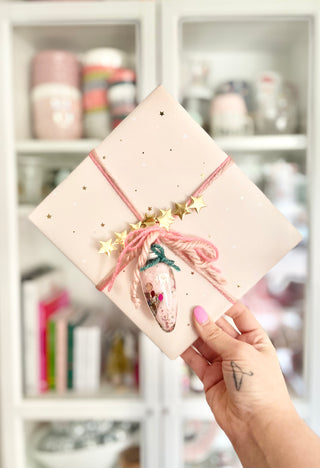 Confetti Christmas Bulb - Pink/Glitter