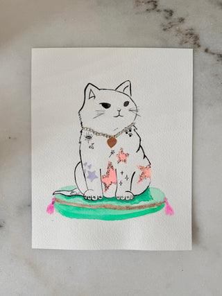 I’m Just a Girl - Cat - 303 - Original Painting - 8x10