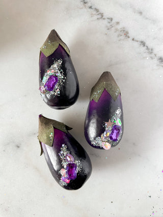 Faux - Glitter Eggplant