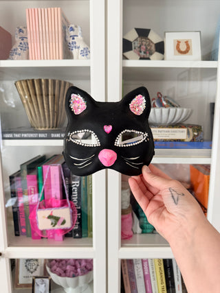 Hand Painted Halloween Cat Mask