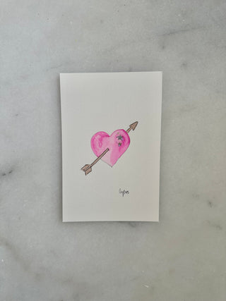 Heart with Arrow - 001 - Original Painting - 4x6