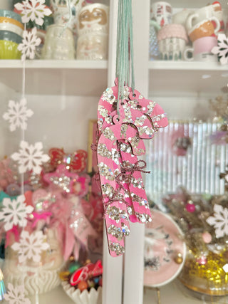 NEW! Wooden Tag/Ornament- Candy Cane