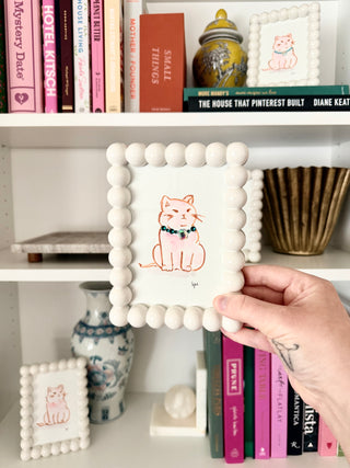 I’m Just a Girl - Cat - 303 - Original Painting - 4x6 - Framed (Copy 2)