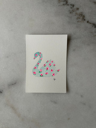 Swan - 008 - Original Painting - 5x7