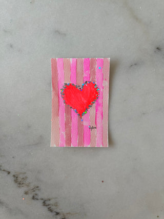 Stripe Heart 002 - Original Panting - 4x6