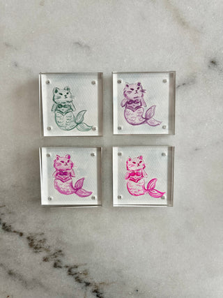 I’m Just A Girl Series - 100 - Acrylic Block Mermaid - Original Painting - 3x3