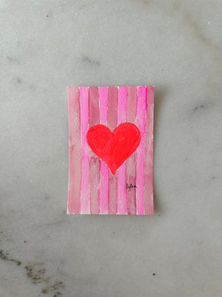 Stripe Heart 003 - Original Panting - 4x6