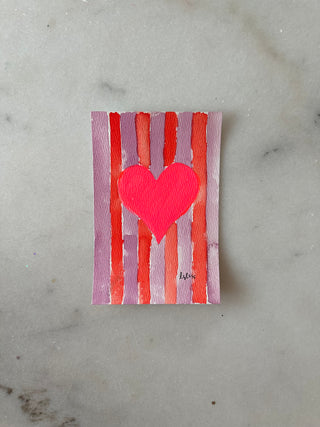 Stripe Heart 005 - Original Panting - 4x6