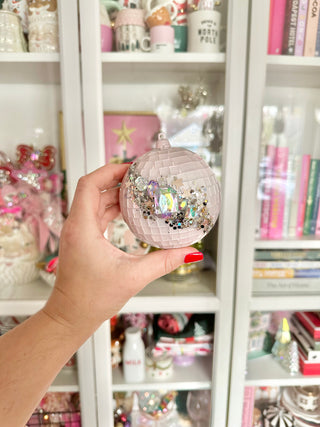 NEW! PINK Large Confetti Disco Ball Ornament