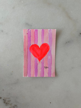 Stripe Heart 004 - Original Panting - 4x6