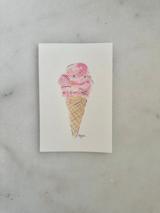 Ice Cream - 001 - Original Painting - 4x6