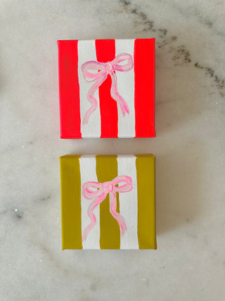 5x5 Canvas Bows with stripes