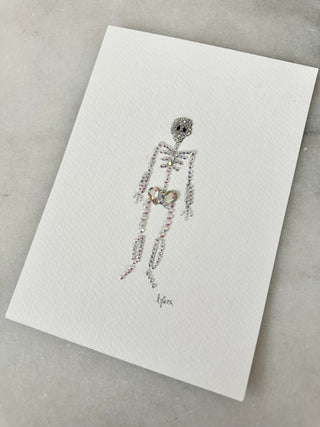 Crystal Skeleton 001 - Halloween - Embellished Painting - 5x7