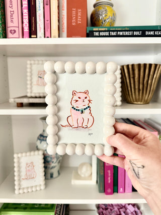 I’m Just a Girl - Cat - 301 - Original Painting - 4x6 - Framed