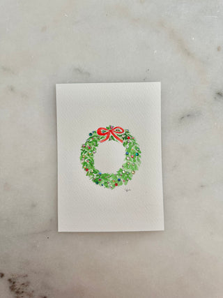 Wreath - Chrsitmas - Original Painting - 5x7