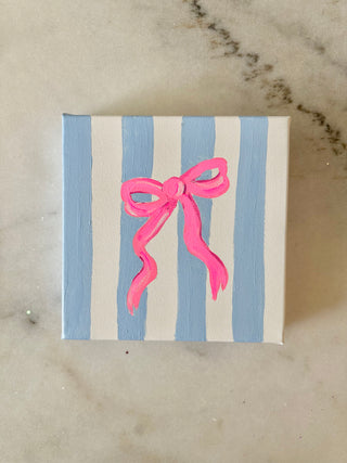 8x8 Canvas Bows with stripes