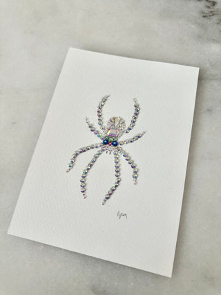 Crystal Spider 001 - Halloween - Embellished Painting - 5x7