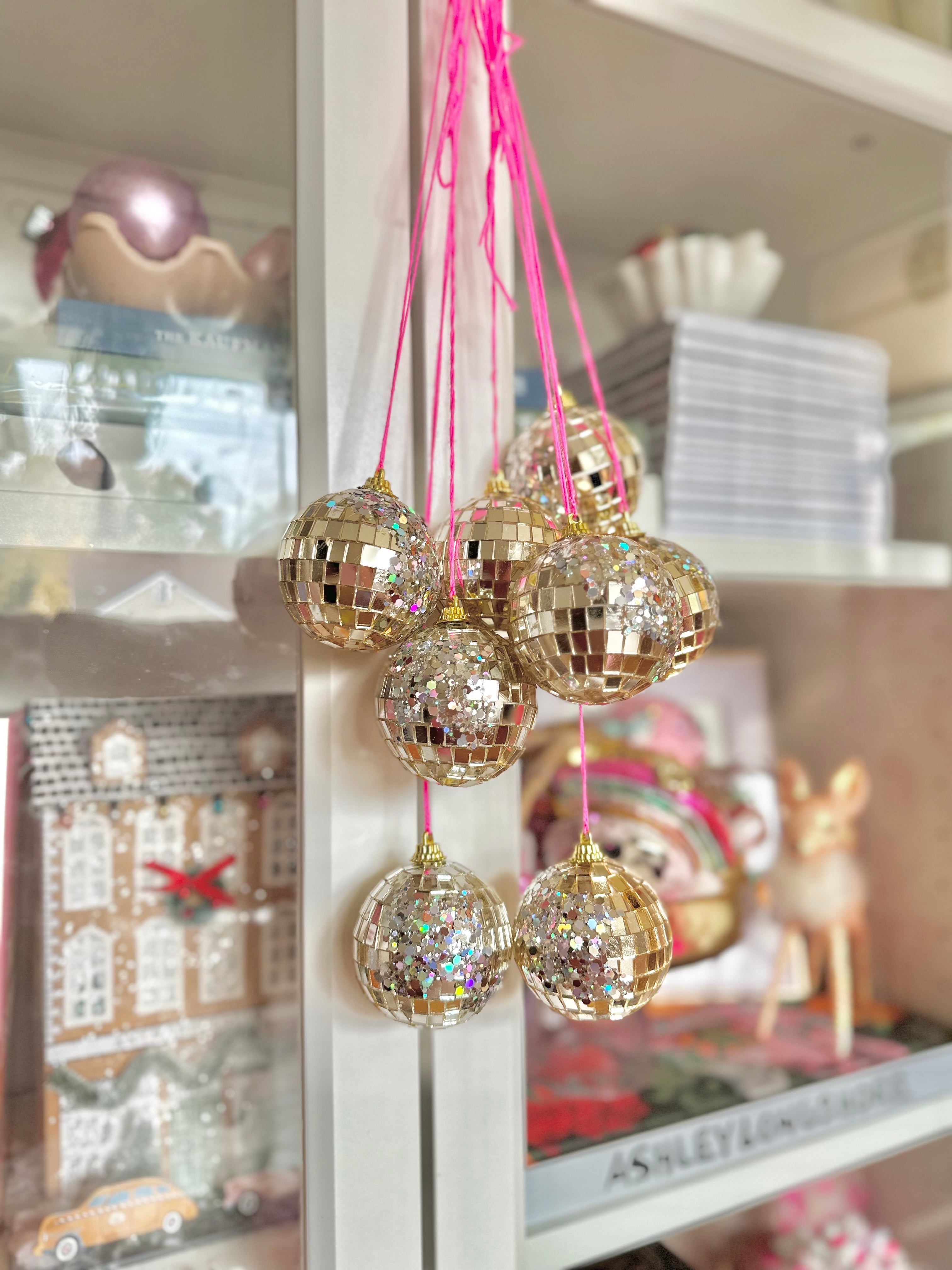 NEW - GLITTERED Gold Disco Ball