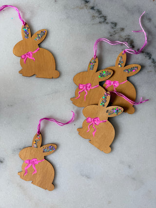 Easter Bunny Wooden Tag