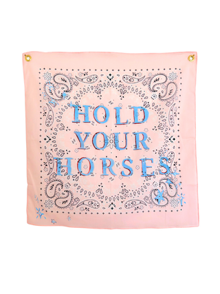 Hold Your Horses - Hand Painted Bandana Banner