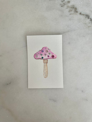 004  - Mushroom Painting  - Original Panting - 4x6