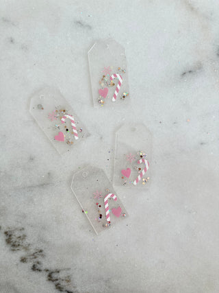 Candy Cane  Acrylic Gift Tag