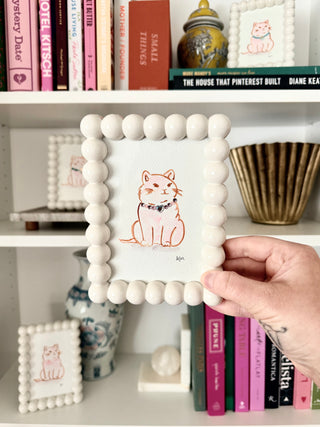 I’m Just a Girl - Cat - 302 - Original Painting - 4x6 - Framed (Copy)